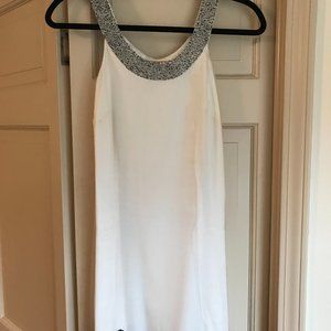ALICE + OLIVIA White Beaded 1960s Mod Style Dress